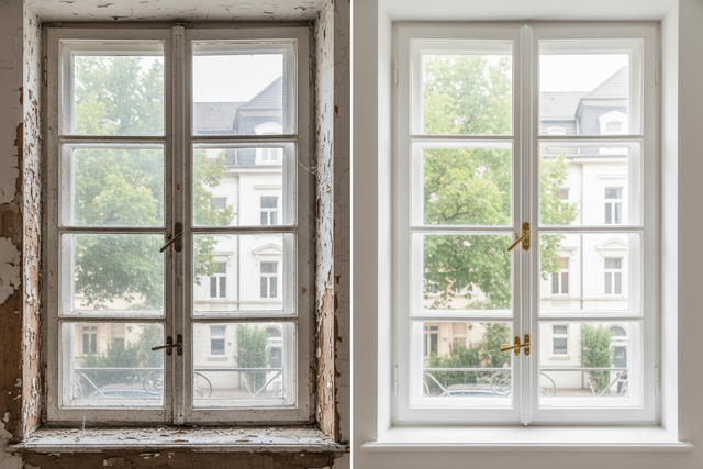Altbau Kastenfenster Düsseldorf Oberkassel Gründerzeit saniert