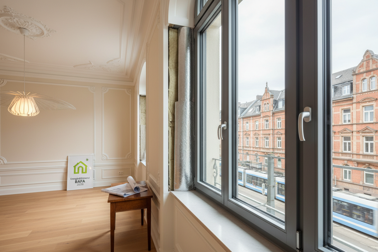 Moderne Dreifachverglasung Fenster in Kölner Altbau Ehrenfeld mit BAFA Förderung 2026