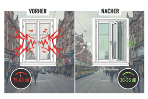 Schallschutzfenster Köln Ehrenfeld Vergleich vorher nachher Lärmreduzierung